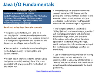 OCP Java (OCPJP) 8 Exam Quick Reference Card | PPTX
