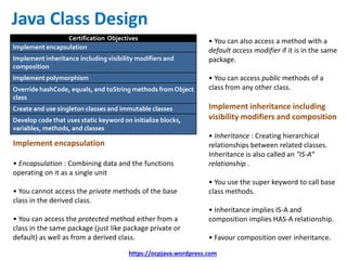 OCP Java (OCPJP) 8 Exam Quick Reference Card | PPTX