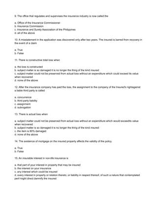 Insurance Reviewer Sample Exam Reviewer for Non Life Insurance Philippines.pdf