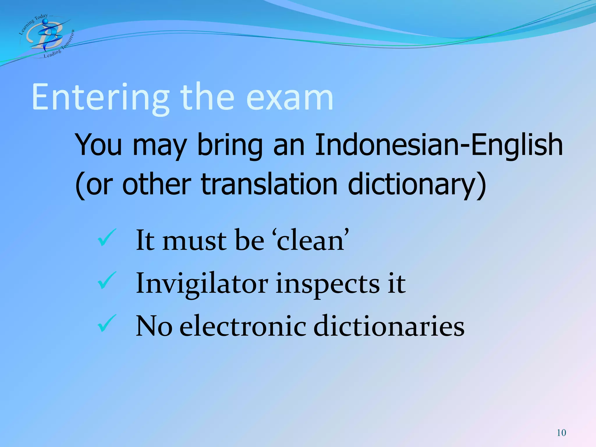 BIS IB DP Exam Rules 2009
