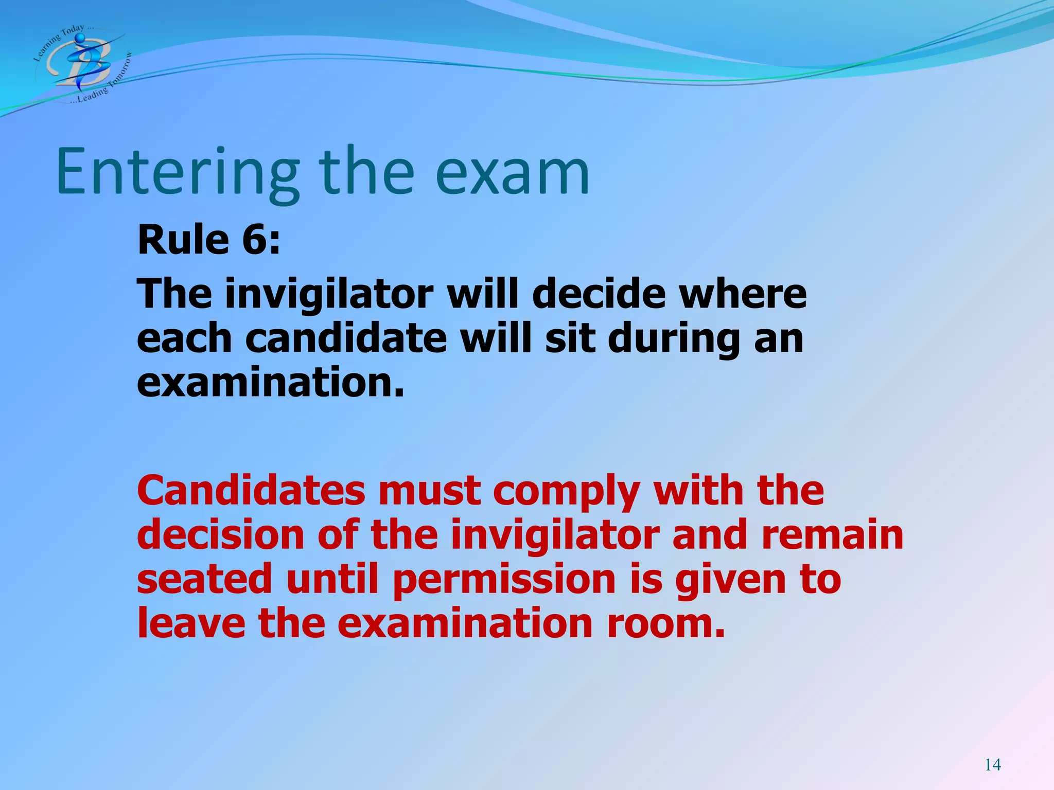 BIS IB DP Exam Rules 2009