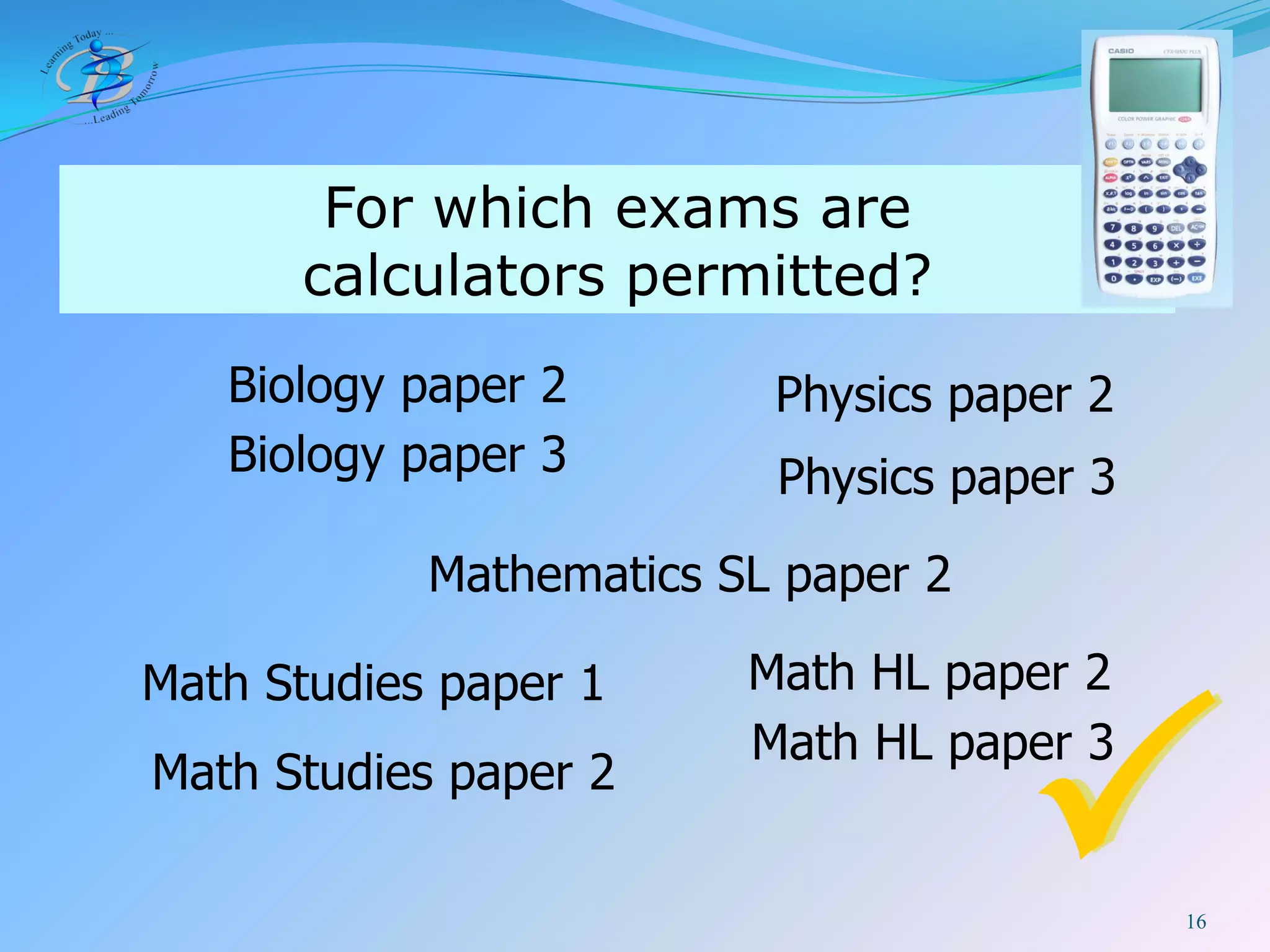 BIS IB DP Exam Rules 2009