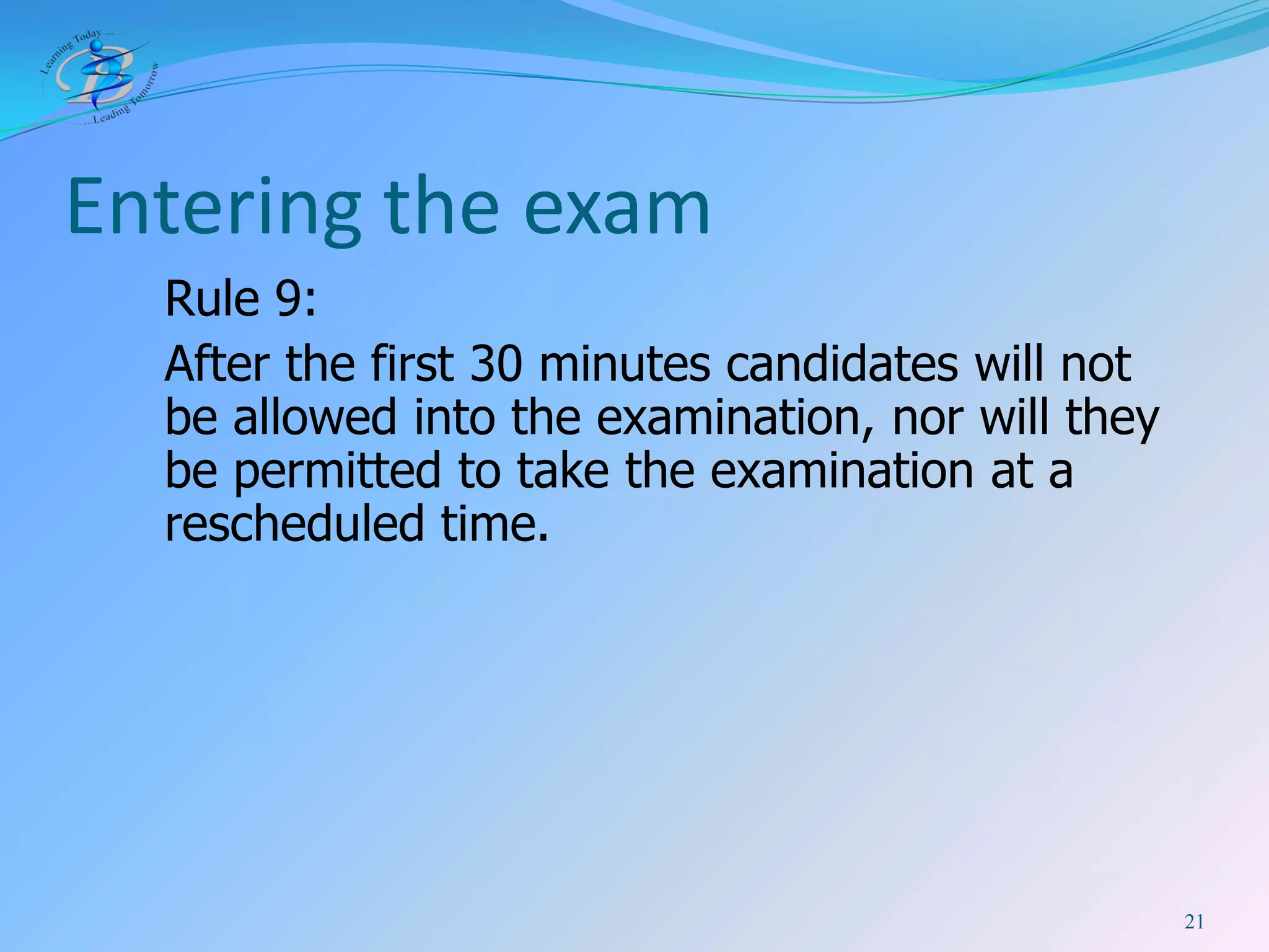 BIS IB DP Exam Rules 2009