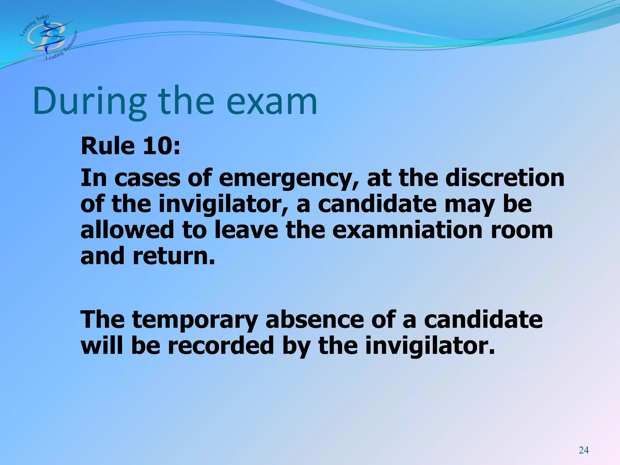 BIS IB DP Exam Rules 2009