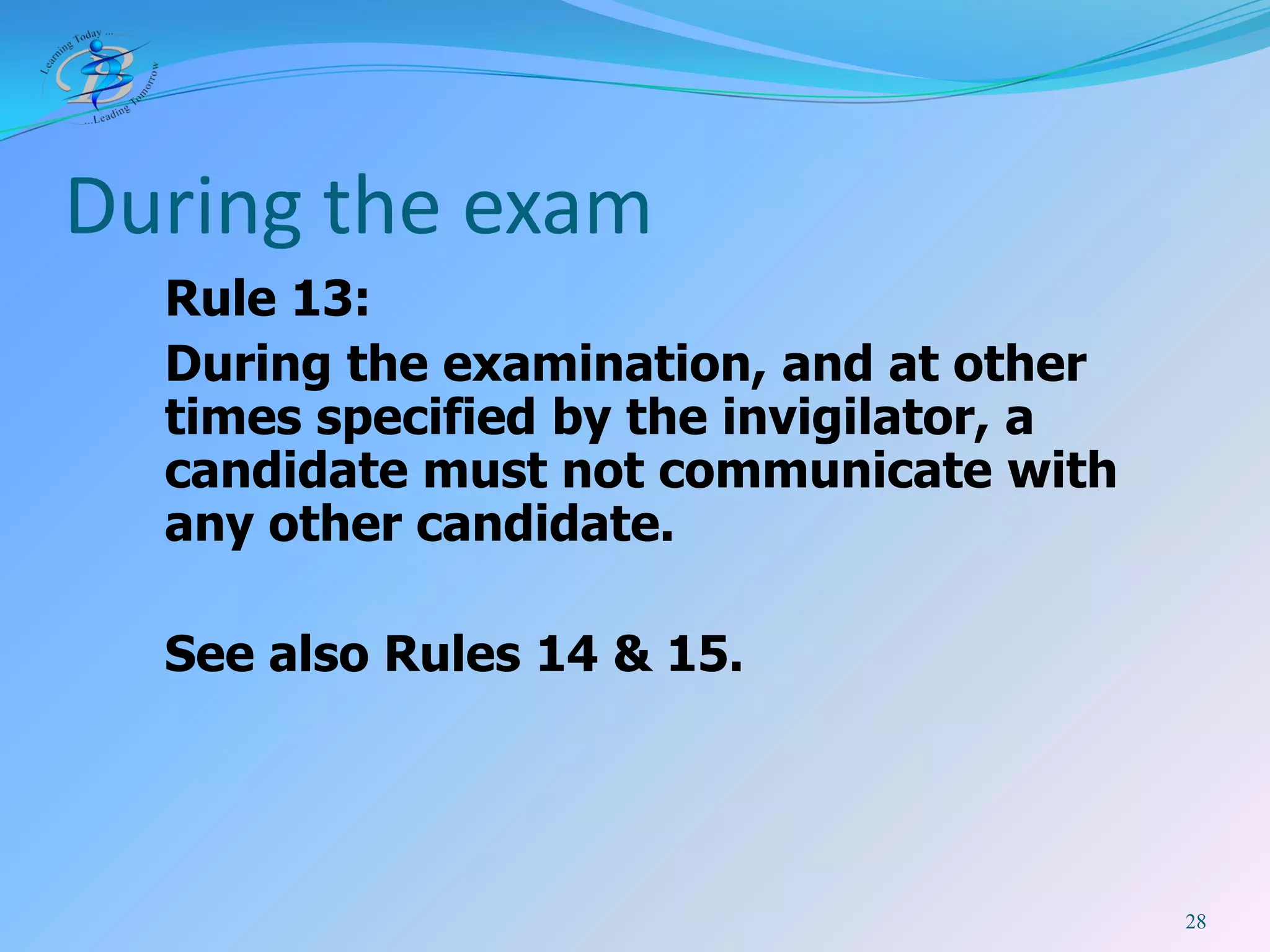 BIS IB DP Exam Rules 2009