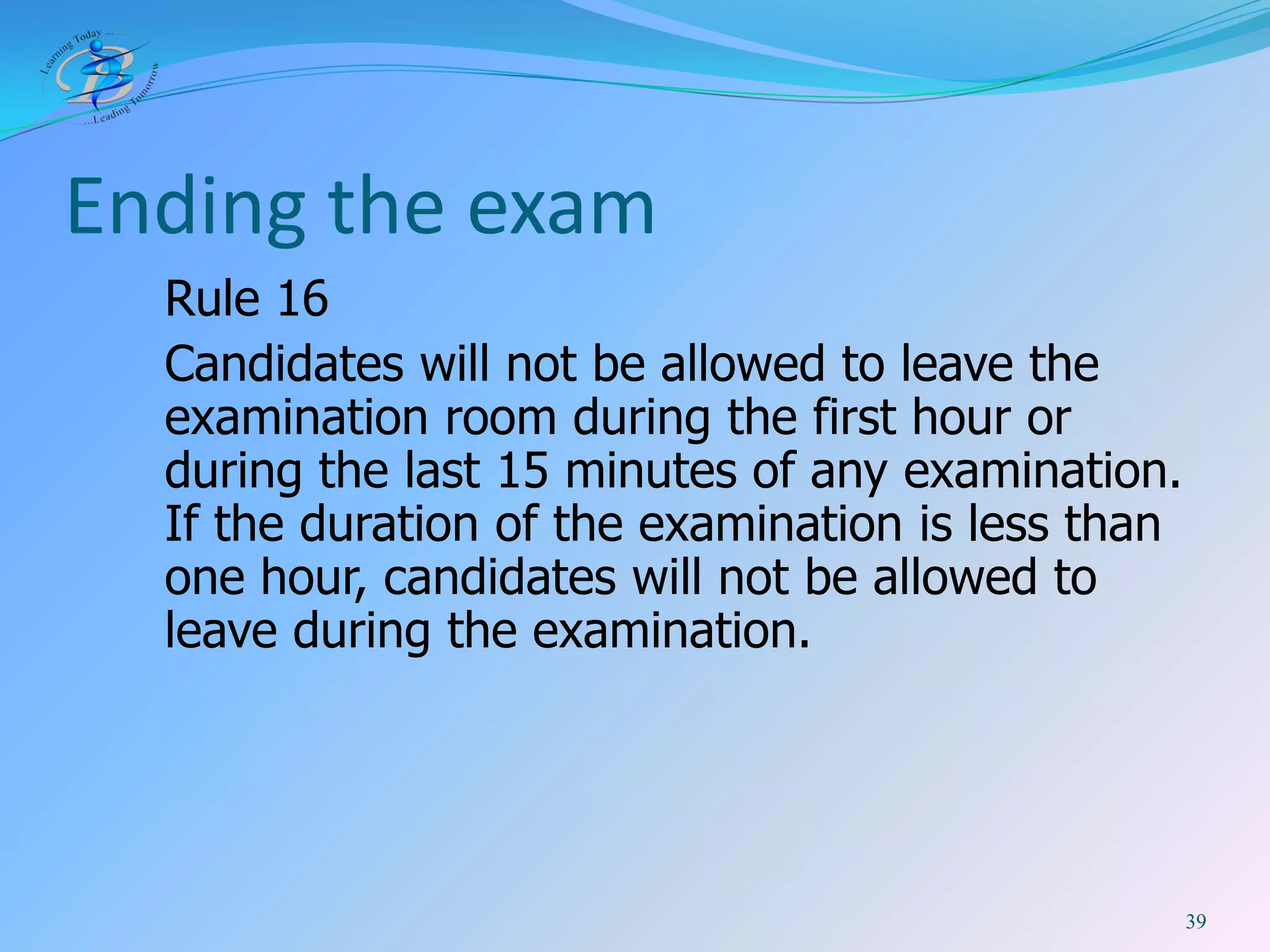 BIS IB DP Exam Rules 2009