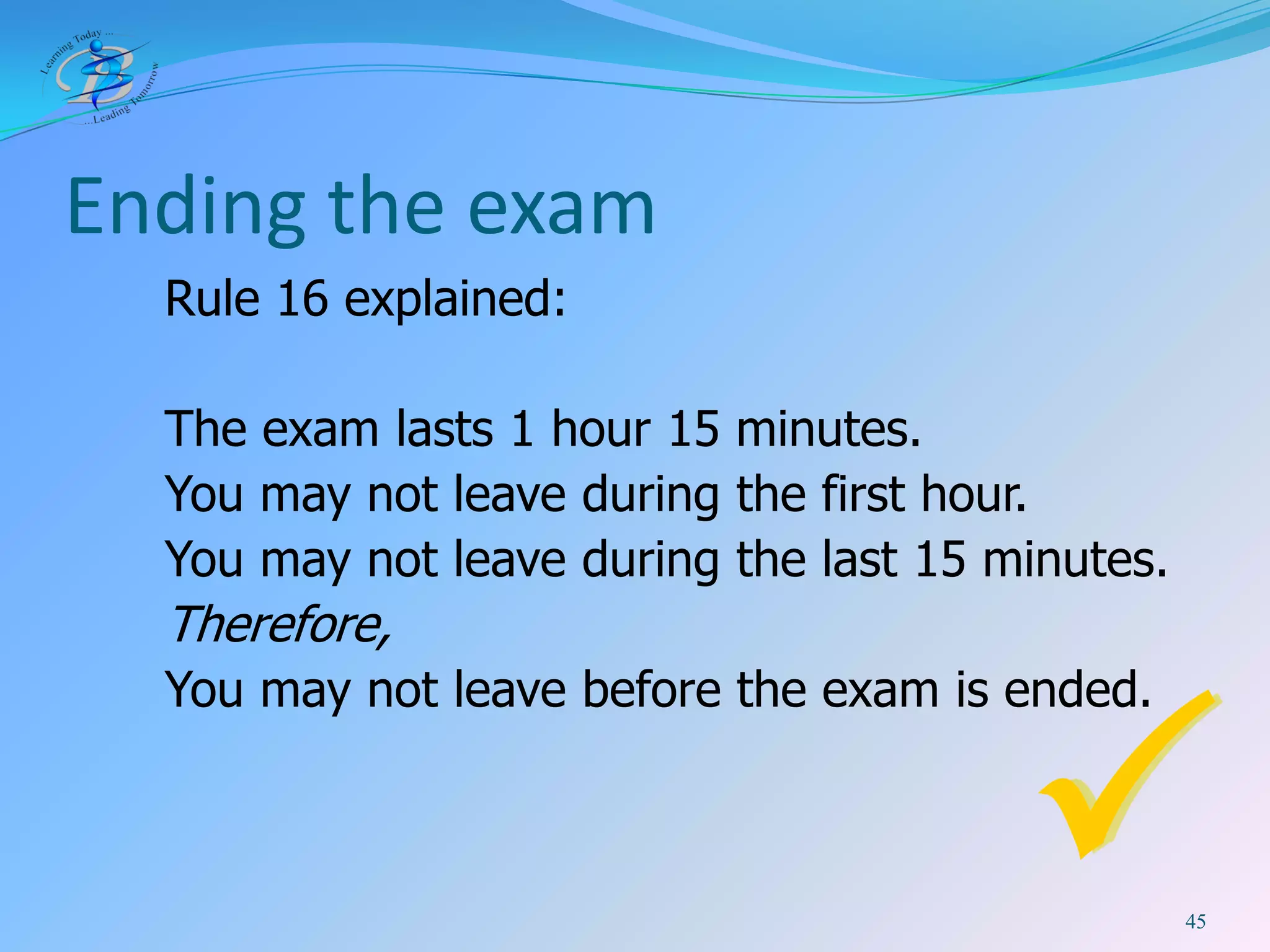 BIS IB DP Exam Rules 2009