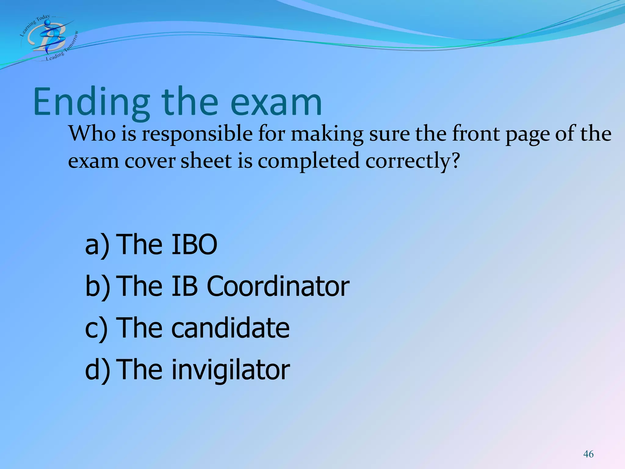BIS IB DP Exam Rules 2009