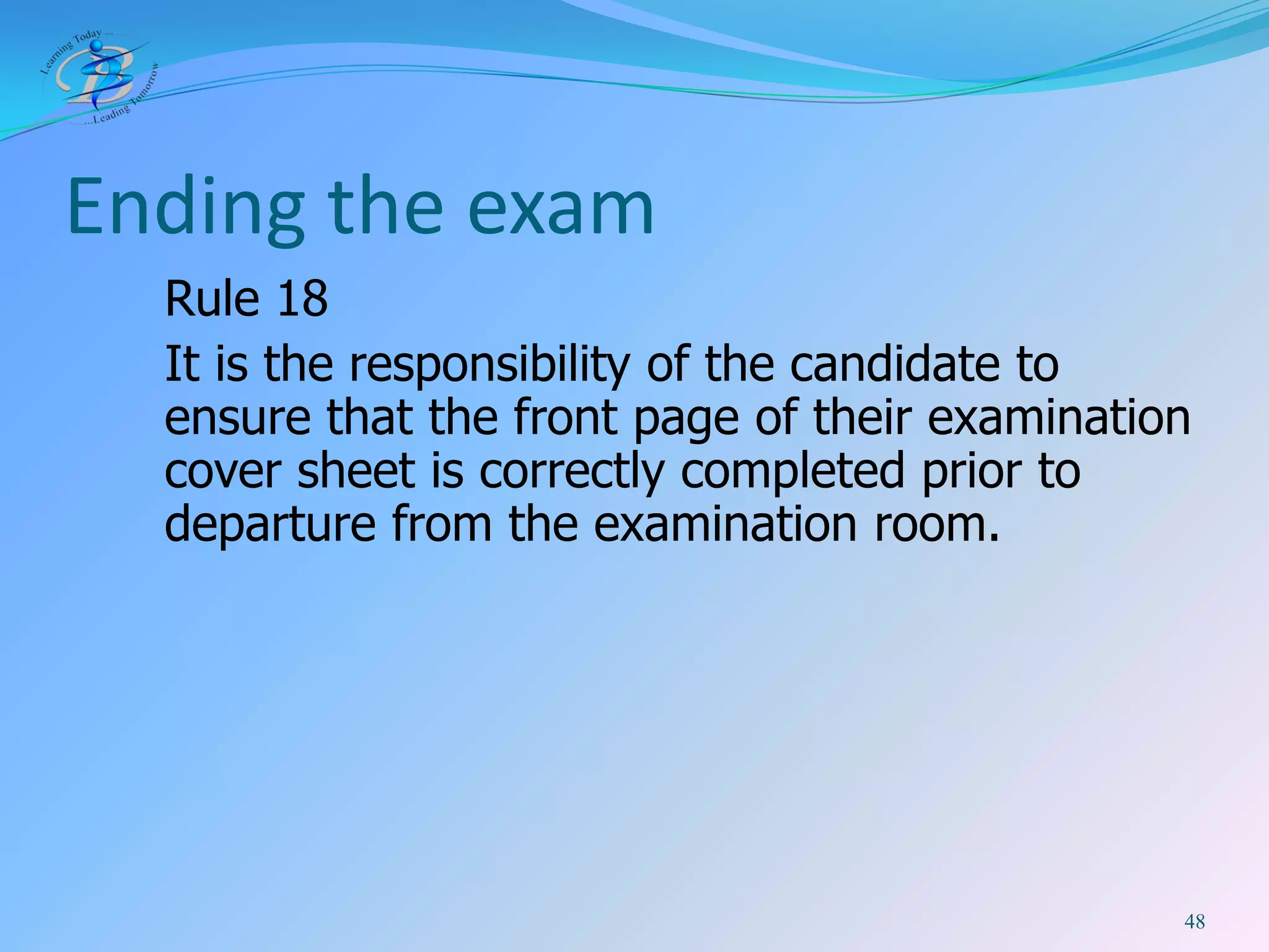 BIS IB DP Exam Rules 2009