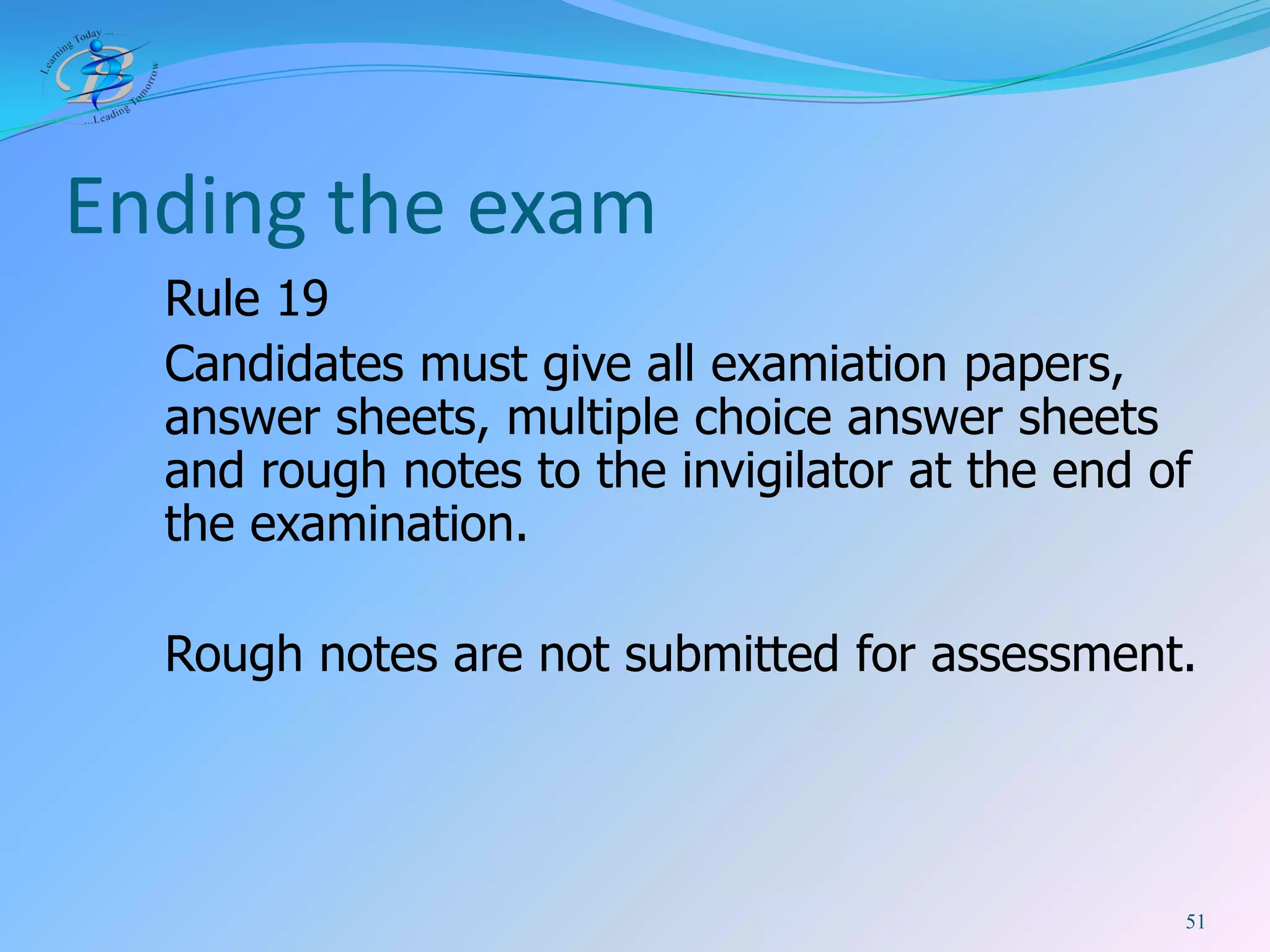 BIS IB DP Exam Rules 2009