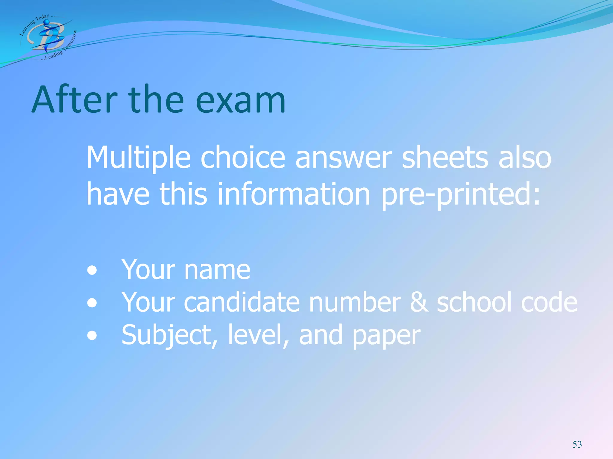 BIS IB DP Exam Rules 2009