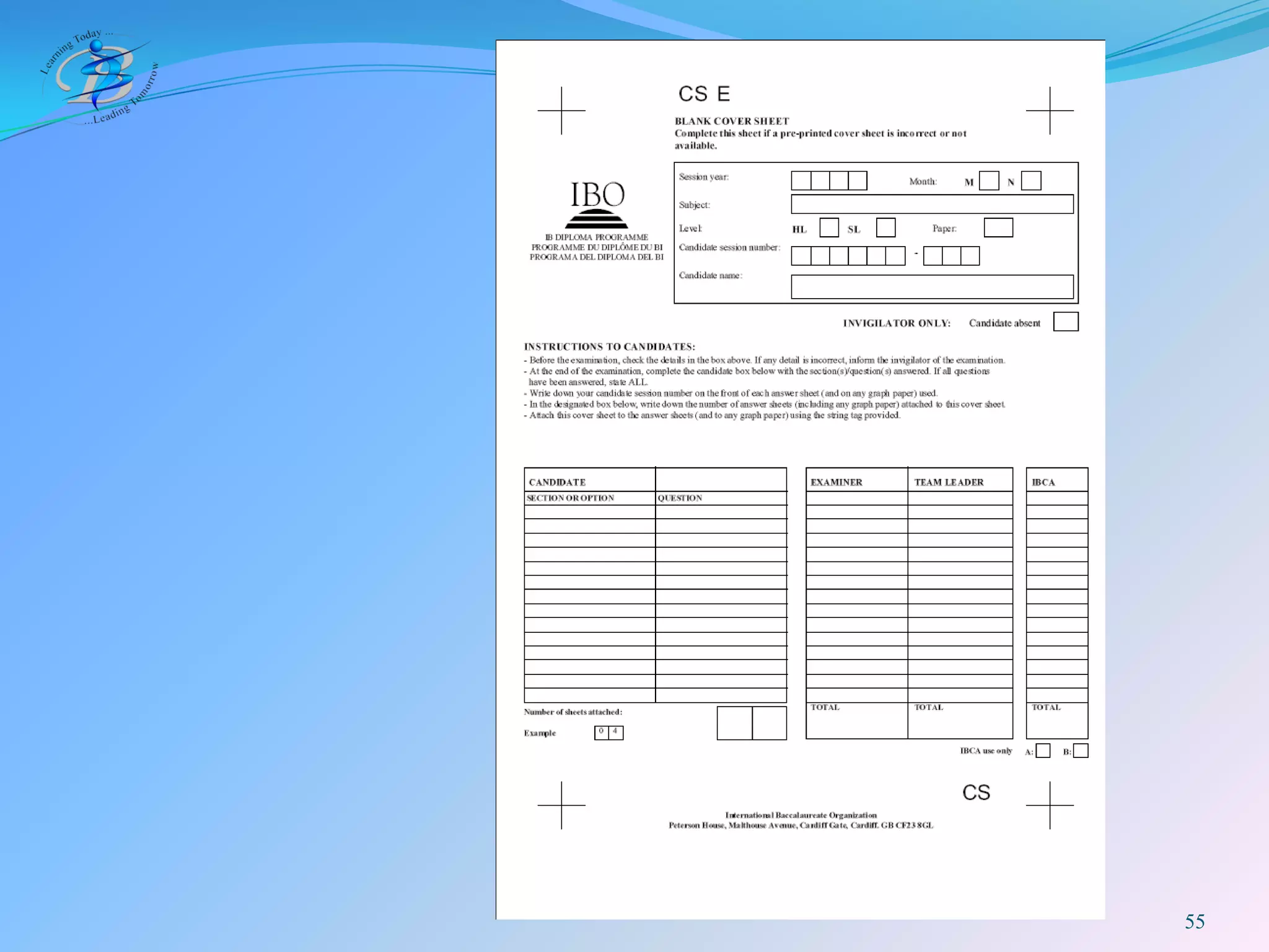BIS IB DP Exam Rules 2009