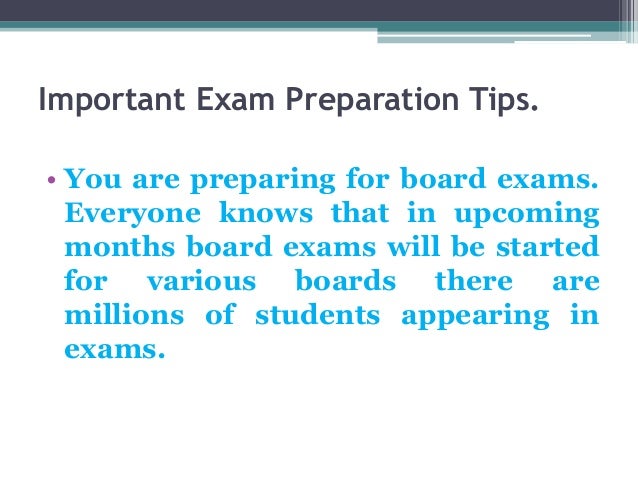 Essay preparation for examination