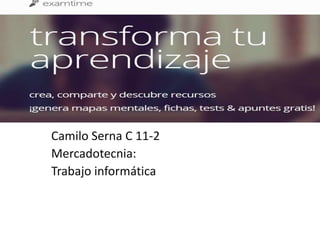 Camilo Serna C 11-2
Mercadotecnia:
Trabajo informática
 