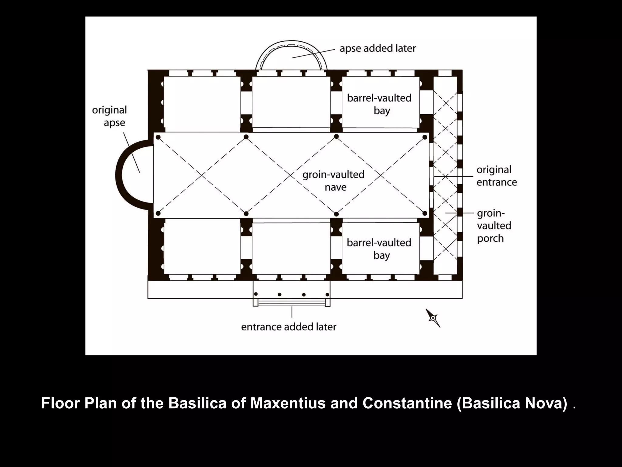 Floor Plan of the Basilica of Maxentius and Constantine (Basilica Nova) .
 