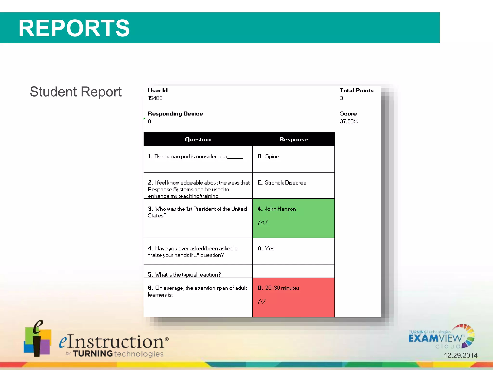 12.29.2014
Student Report
REPORTS
 