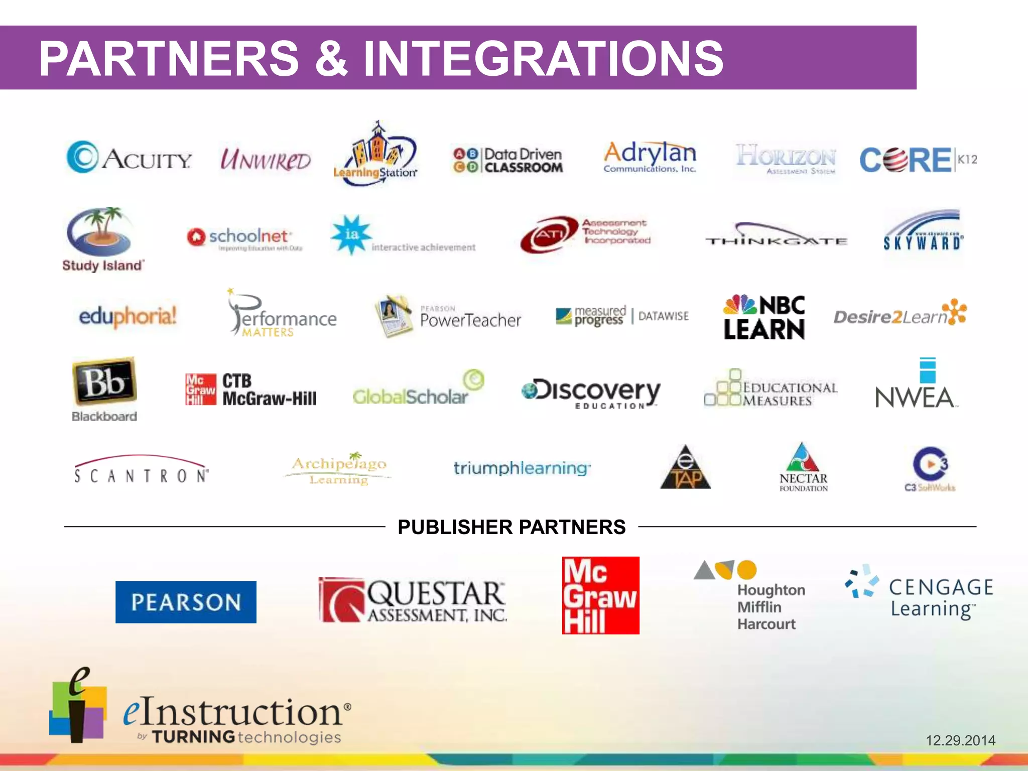 12.29.2014
PUBLISHER PARTNERS
OUR PARTNERS & INTEGRATIONSOUR PARTNERS & INTEGRATIONS
PARTNERS & INTEGRATIONS
 