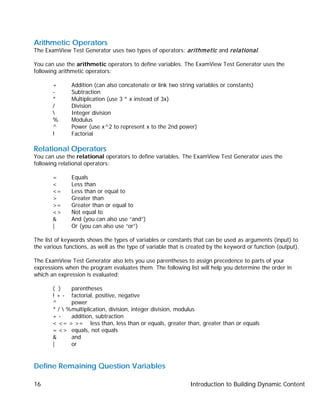 Exam view dynamic recalculation files | PDF