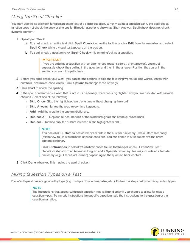 examview test generator userguide 8 1 multiple choice test creator