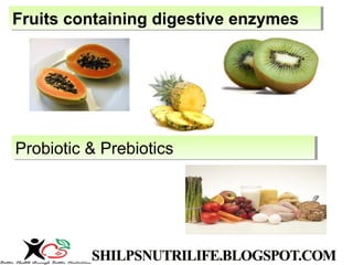 Probiotic & PrebioticsProbiotic & Prebiotics
Fruits containing digestive enzymesFruits containing digestive enzymes
 