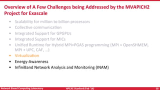HPCAC-Stanford	(Feb	‘16)	 50	Network	Based	CompuNng	Laboratory	
•  Scalability	for	million	to	billion	processors	
•  Colle...