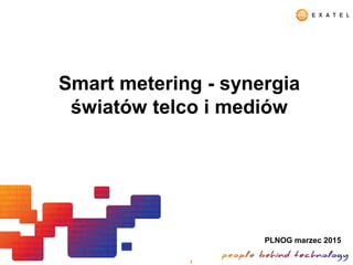1
Smart metering - synergia
światów telco i mediów
PLNOG marzec 2015
 