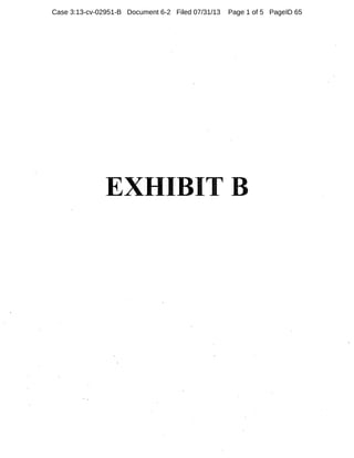 Case 3:13-cv-02951-B Document 6-2 Filed 07/31/13 Page 1 of 5 PageID 65
 