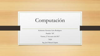 Computación
Katherine Xiomara Calva Rodríguez
Paralelo “M”
Viernes, 27 de enero del 2017
7H20
Ing. José Manuel Zapata
 