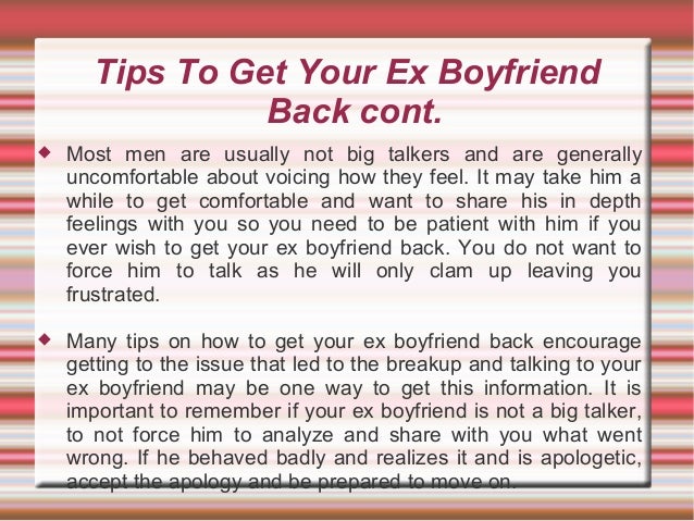 If You Are Looking For Tips On How To Get Your Ex