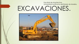 Facultad de Arquitectura
Universidad Autónoma del Estado de Morelos.

EXCAVACIONES.

 
