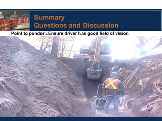 Summary
Questions and Discussion
Point to ponder…Ensure driver has good field of vision
 