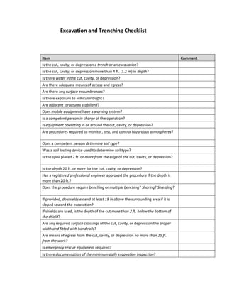 EXCAVATION AND TRENCHING PLAN.docx excvation | DOCX