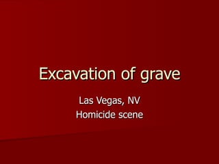 Excavation of grave Las Vegas, NV Homicide scene 