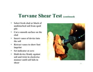 Torvane Sampler Excavation Safety Presentation as part of COSH | PDF