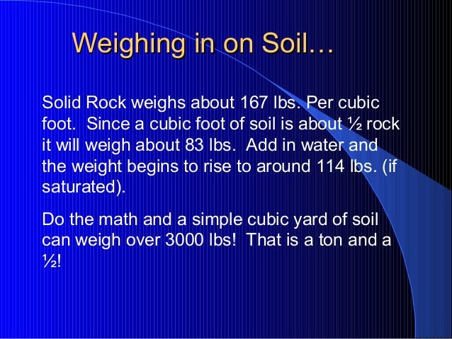 How much does a cubic meter of soil weigh?