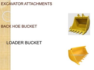 EXCAVATOR ATTACHMENTS
BACK HOE BUCKET
LOADER BUCKET
 