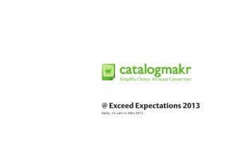 Catalogmakr-Pitch auf der Exceed Expectations, Berlin 2013
