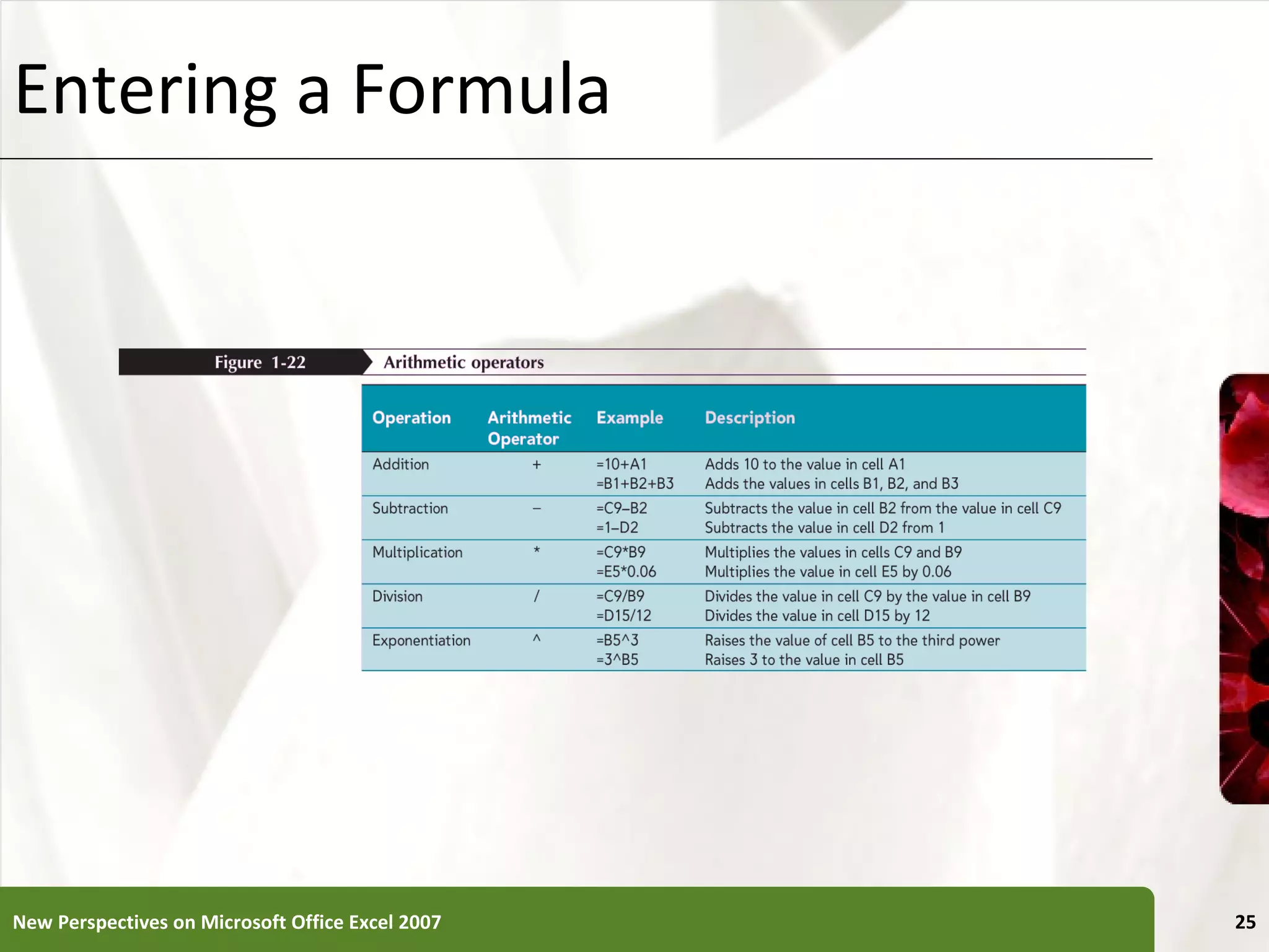 Entering a Formula New Perspectives on Microsoft Office Excel 2007 