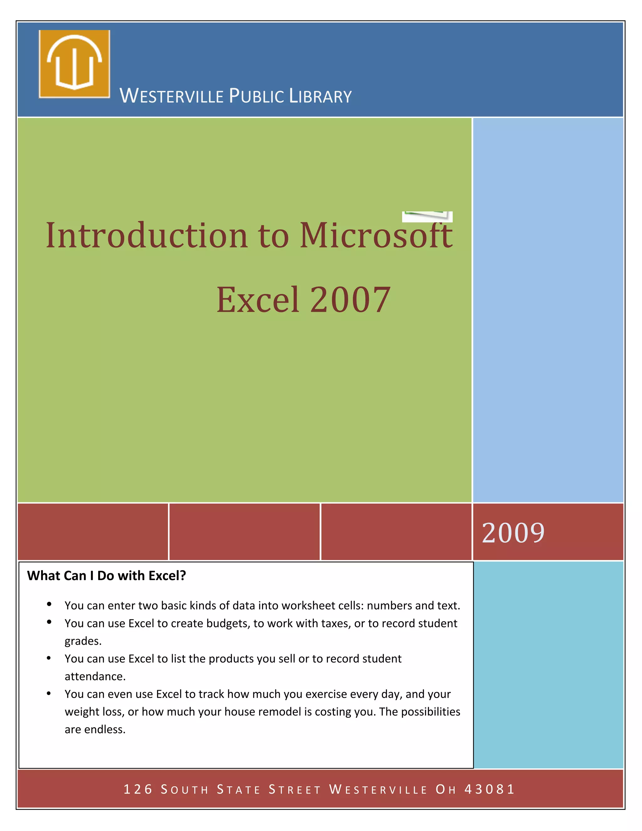 Intro to Microsoft Excel 2007 | PDF