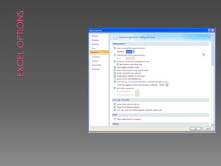EXCEL OPTIONS