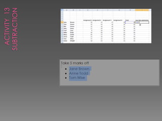 Activity  13Subtraction
