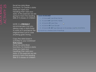 Merge cells and put a heading