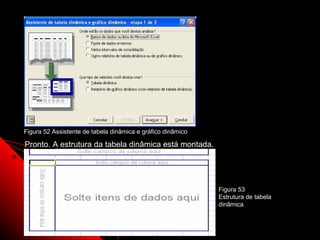 Figura 52 Assistente de tabela dinâmica e gráfico dinâmico

Pronto. A estrutura da tabela dinâmica está montada.




                                                             Figura 53
                                                             Estrutura de tabela
                                                             dinâmica


                                                                 100
 