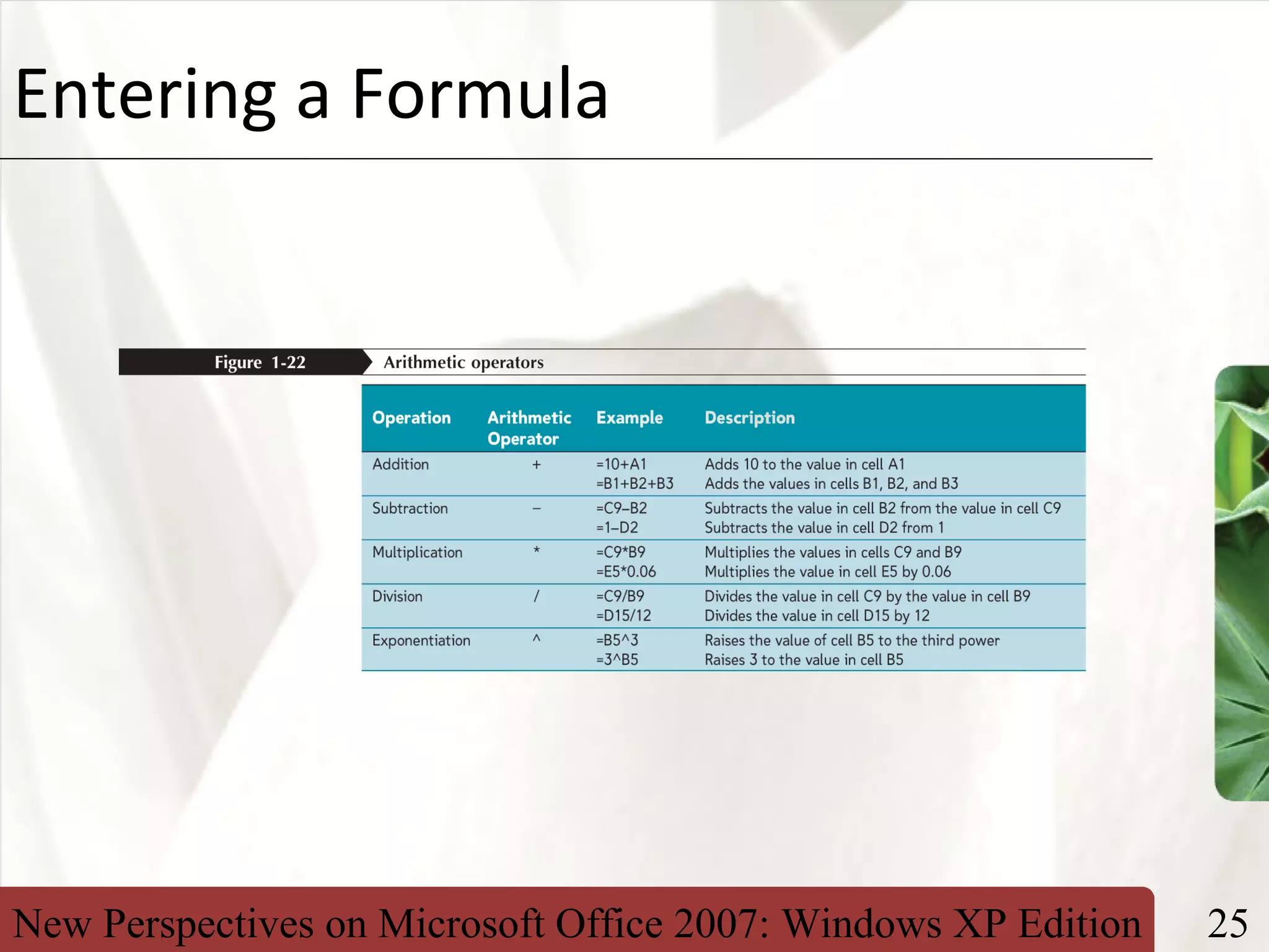 New Perspectives on Microsoft Office 2007: Windows XP Edition 25
XPEntering a Formula
 