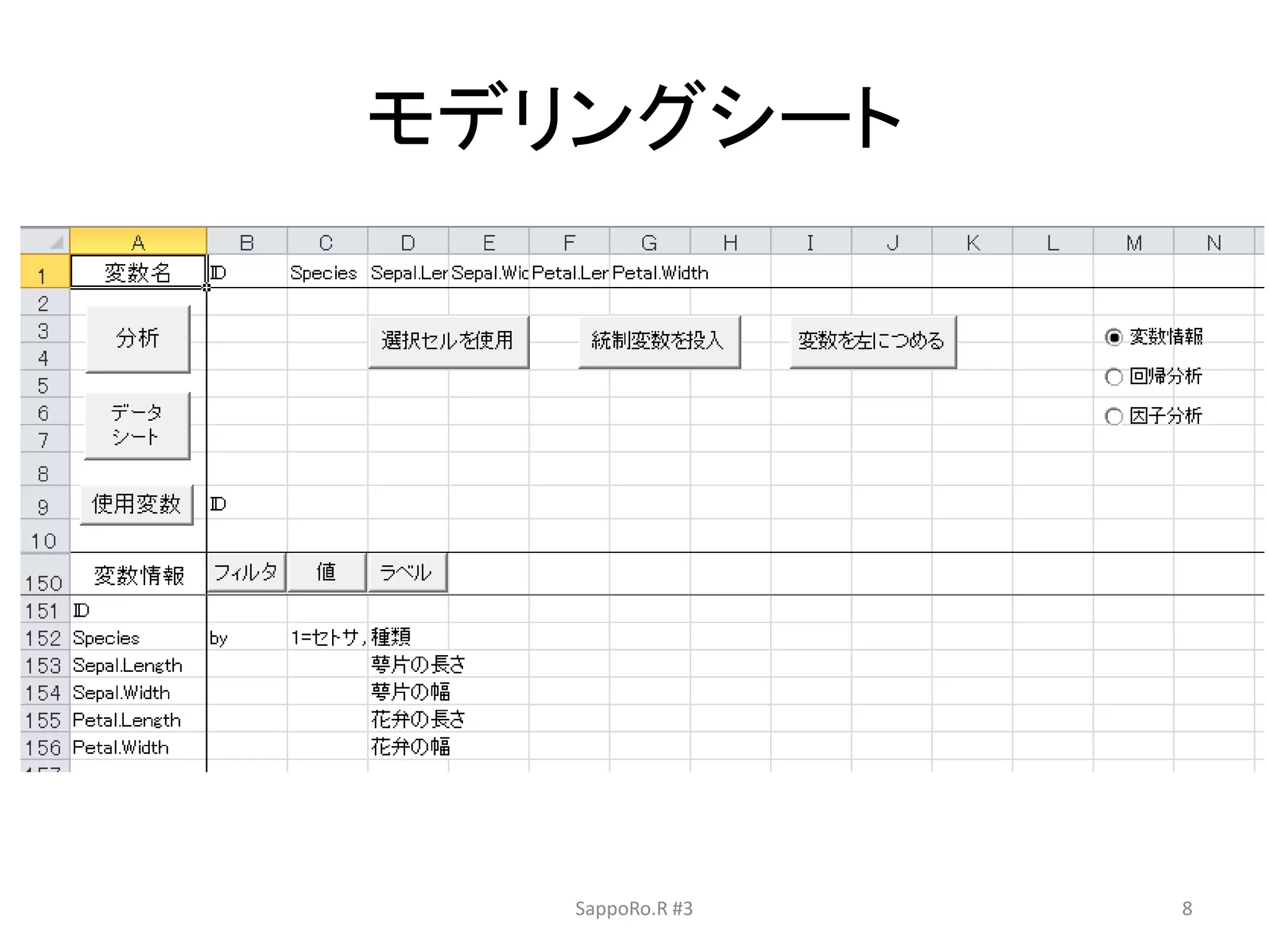 モデリングシート
SappoRo.R #3 8
 