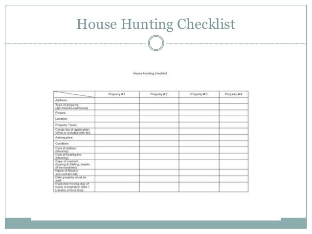 house buying checklist excel