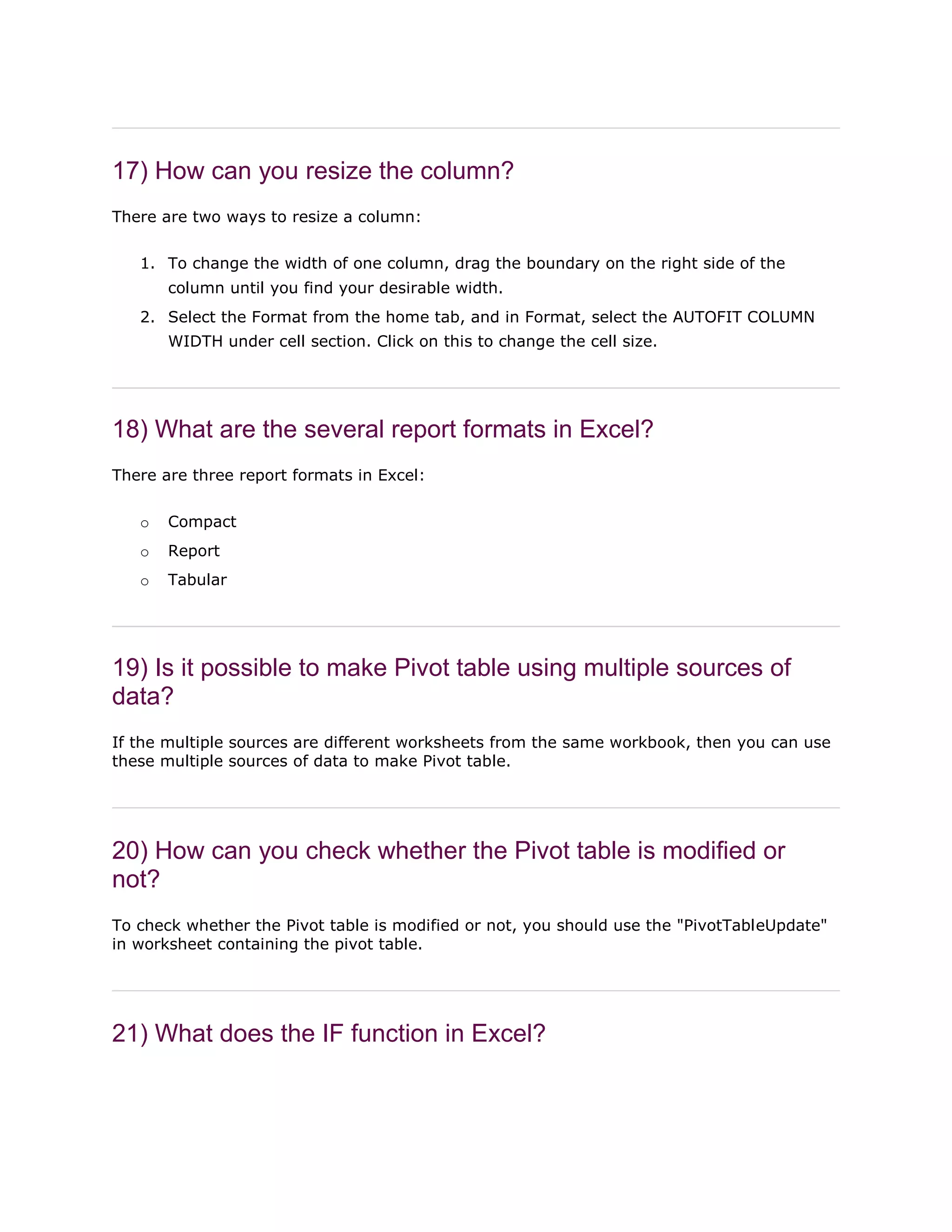 Excel Basic Knowledge | PDF