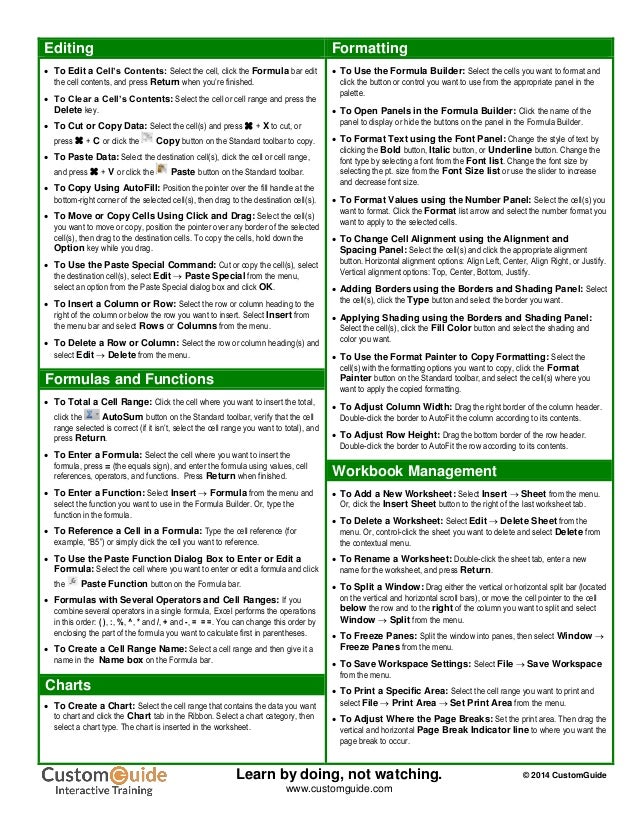 Excel 11 Cheat Sheet Excel 11 Cheat Sheet