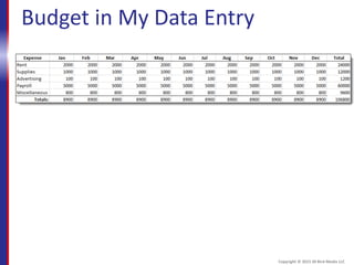 Budget in My Data Entry
Copyright © 2015 30 Bird Media LLC
 