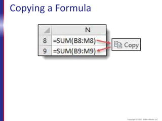 Copying a Formula
Copyright © 2015 30 Bird Media LLC
 